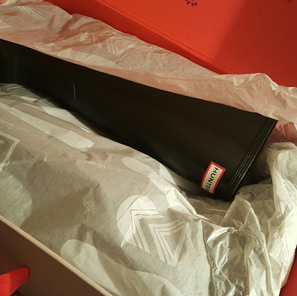 Brand new black rain hunter boots size 10